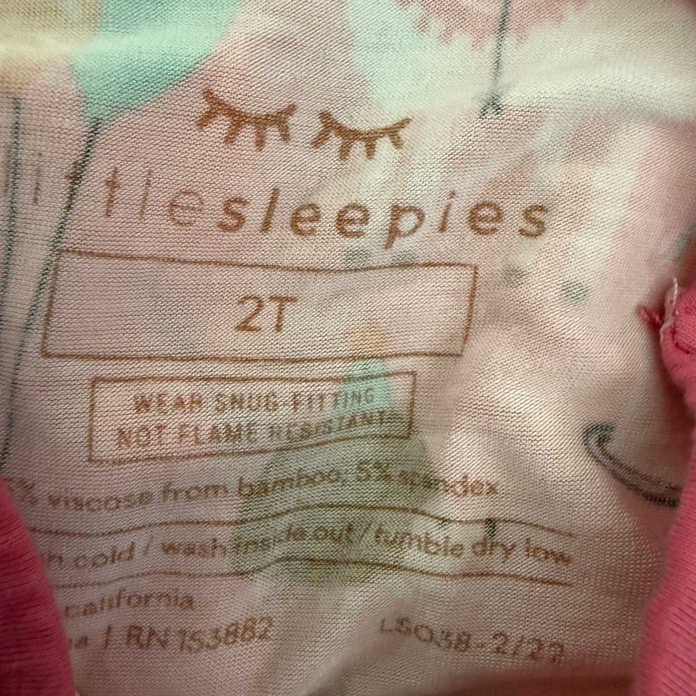 Pink Kids Pajamas with Animal Print - Picture 2 of 3